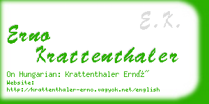 erno krattenthaler business card